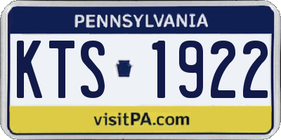 PA license plate KTS1922