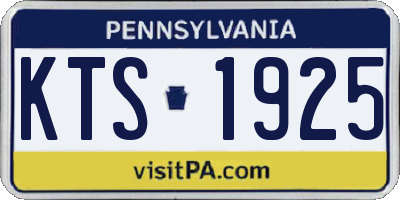 PA license plate KTS1925