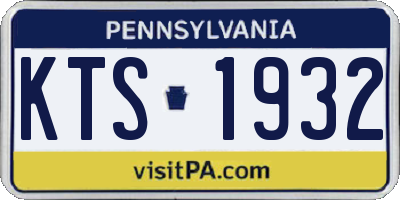 PA license plate KTS1932