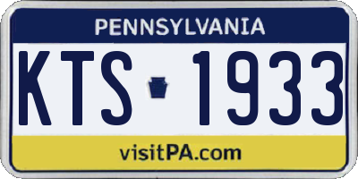 PA license plate KTS1933