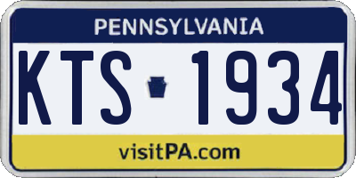PA license plate KTS1934