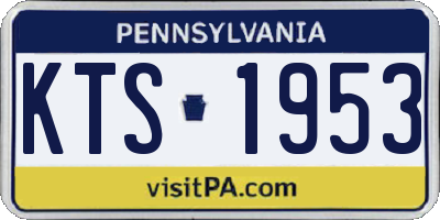 PA license plate KTS1953