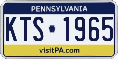 PA license plate KTS1965