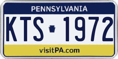 PA license plate KTS1972