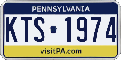 PA license plate KTS1974