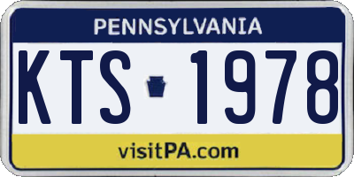 PA license plate KTS1978