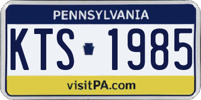 PA license plate KTS1985