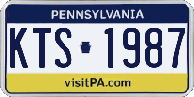 PA license plate KTS1987