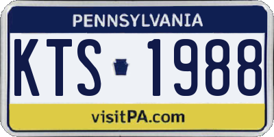 PA license plate KTS1988