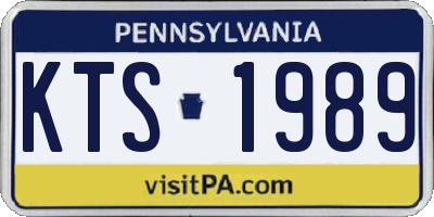 PA license plate KTS1989