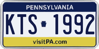 PA license plate KTS1992