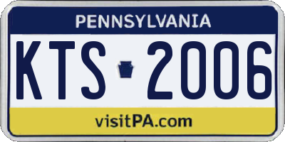 PA license plate KTS2006
