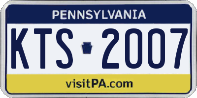 PA license plate KTS2007
