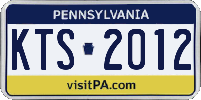 PA license plate KTS2012