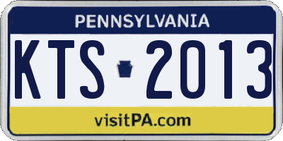 PA license plate KTS2013