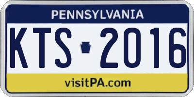 PA license plate KTS2016