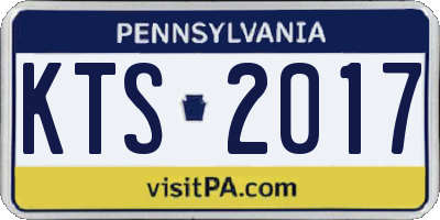 PA license plate KTS2017