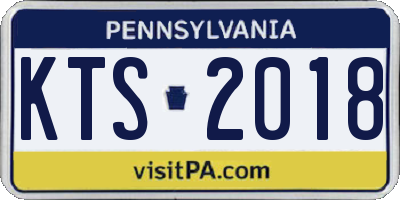 PA license plate KTS2018