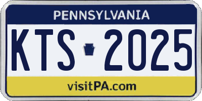 PA license plate KTS2025