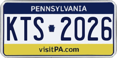 PA license plate KTS2026