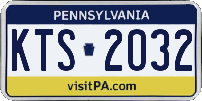 PA license plate KTS2032