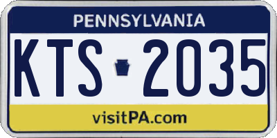 PA license plate KTS2035