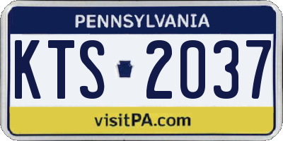 PA license plate KTS2037