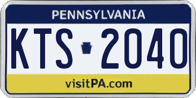 PA license plate KTS2040