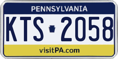 PA license plate KTS2058