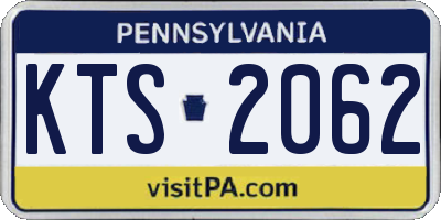 PA license plate KTS2062