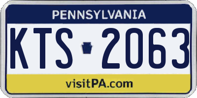 PA license plate KTS2063