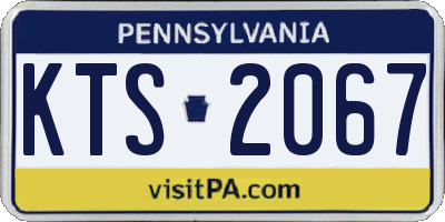 PA license plate KTS2067