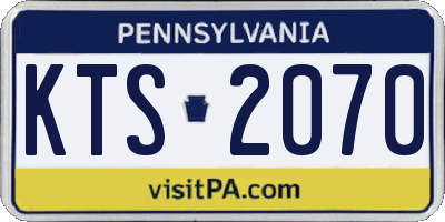 PA license plate KTS2070