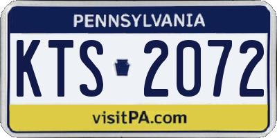 PA license plate KTS2072