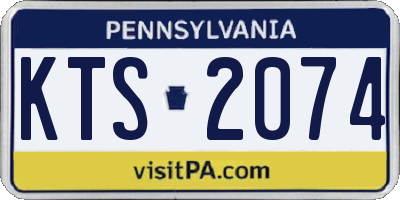 PA license plate KTS2074