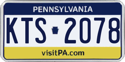 PA license plate KTS2078