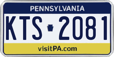 PA license plate KTS2081