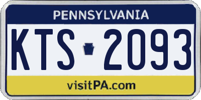 PA license plate KTS2093