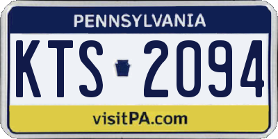 PA license plate KTS2094