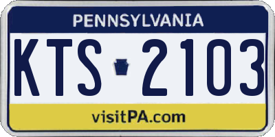 PA license plate KTS2103