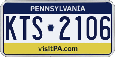 PA license plate KTS2106