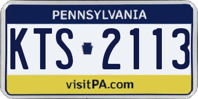 PA license plate KTS2113