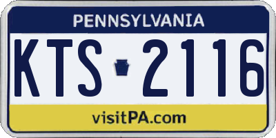 PA license plate KTS2116