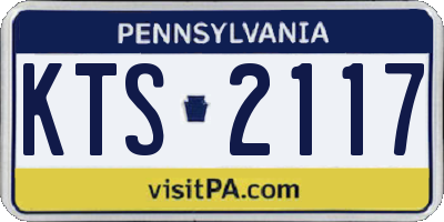 PA license plate KTS2117