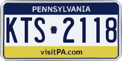 PA license plate KTS2118