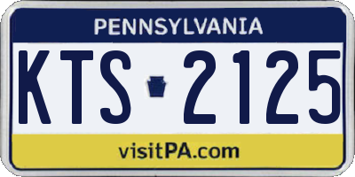 PA license plate KTS2125