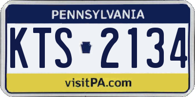PA license plate KTS2134