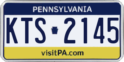 PA license plate KTS2145