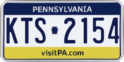 PA license plate KTS2154
