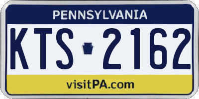 PA license plate KTS2162